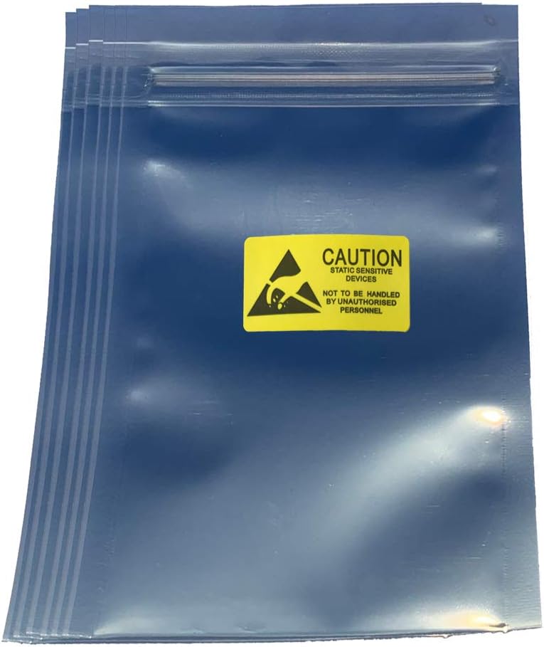 daarcin Antistatic Bags - 100pcs 3.2x4.7in/8x12cm ESD Bags with Labels for Hard Drive HDD ESD Shielding - Image 1